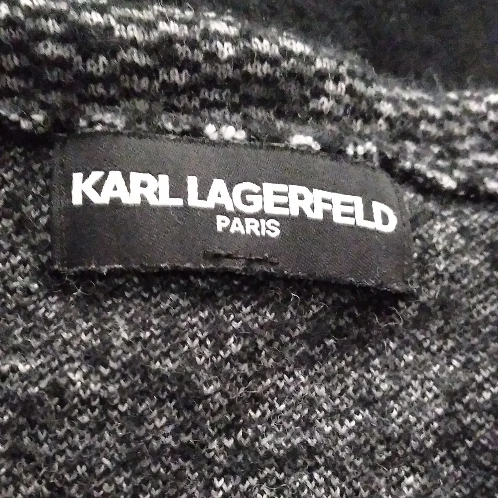Karl Lagerfeld Paris Black Jacket Convertable Zipper Long to Crop Wool Small